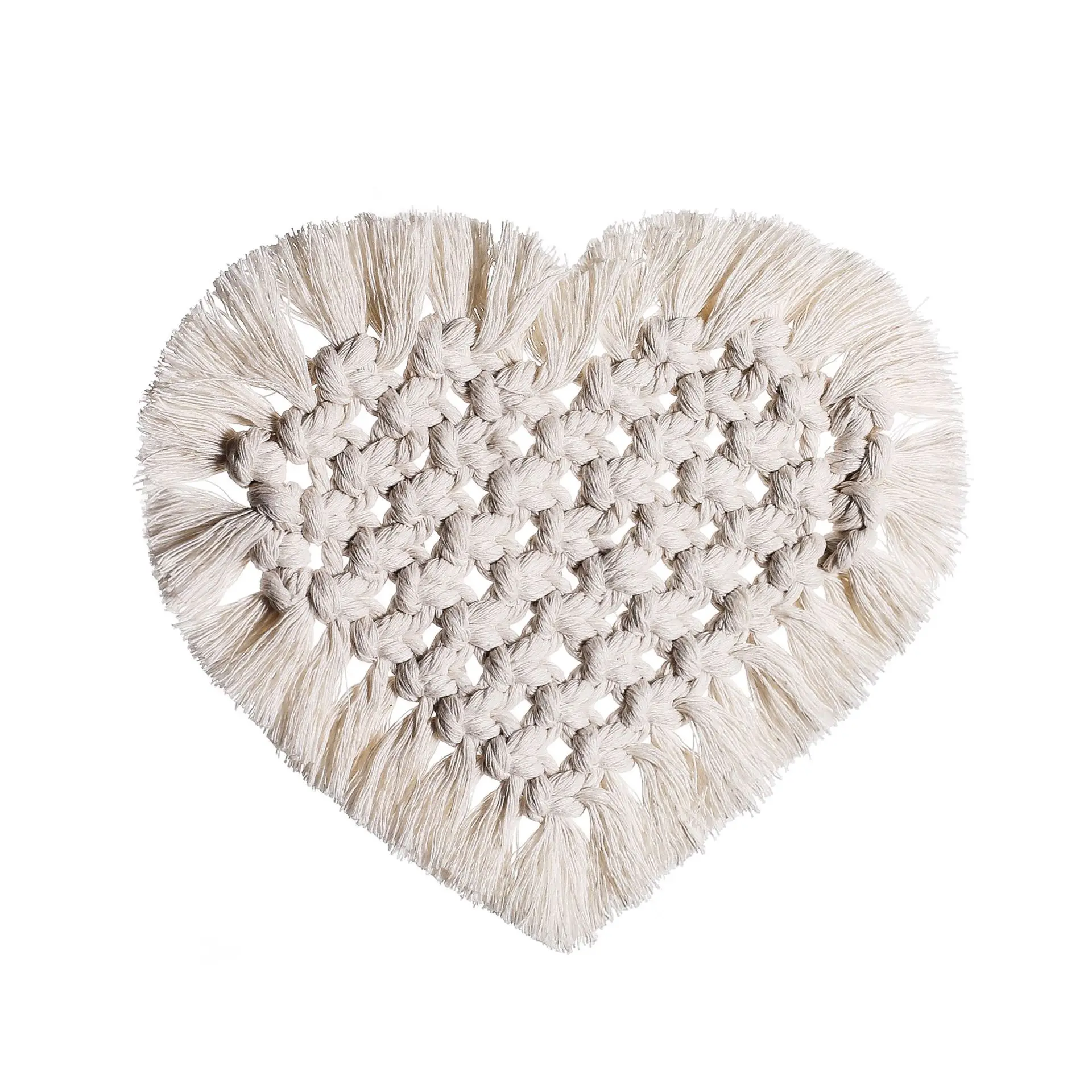 

Scandinavian woven cord coasters with love hearts Place mats Insulated placemats Daily Ideas