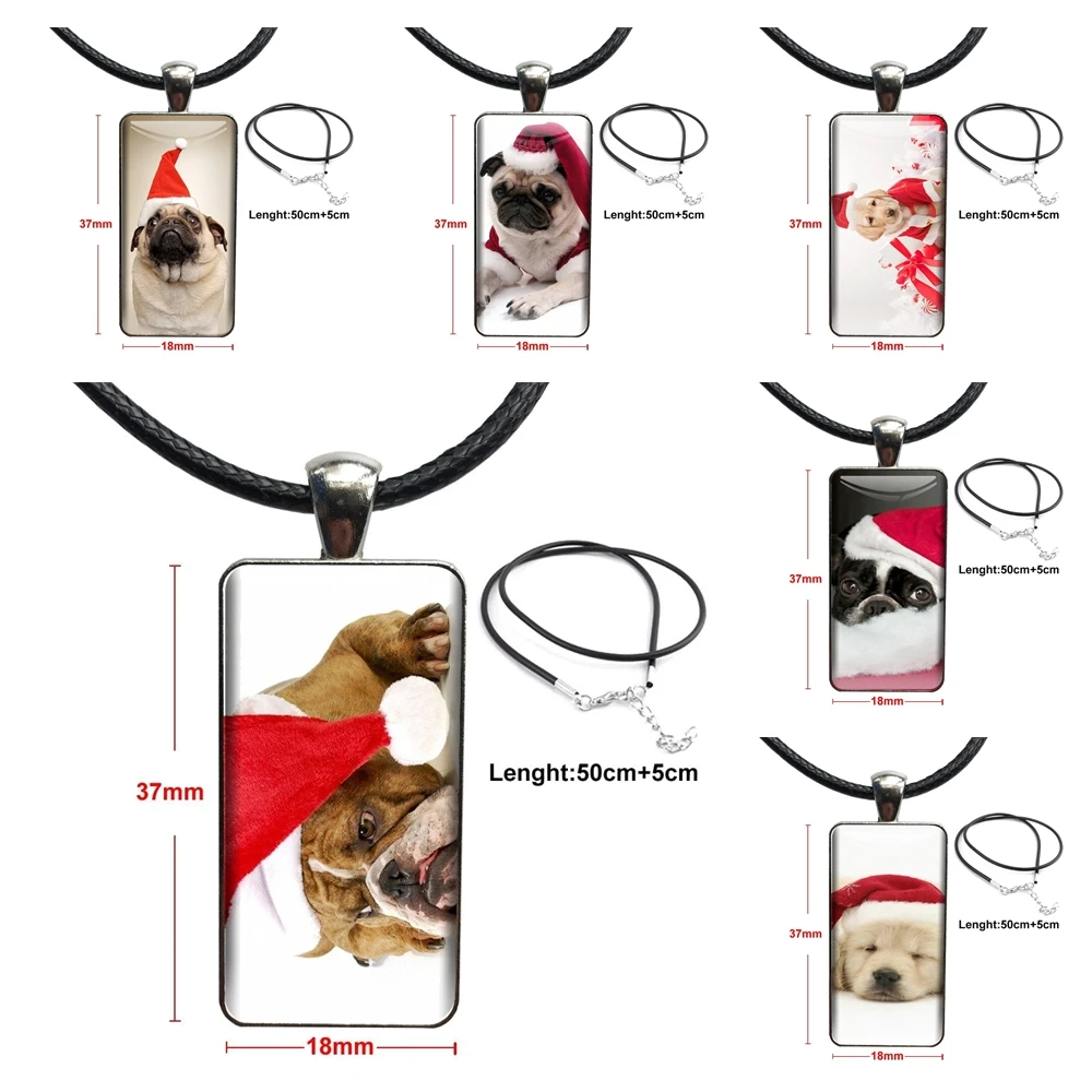 Недорогой ожерелье-чокер с подвеской прямоугольной формы в виде мопса