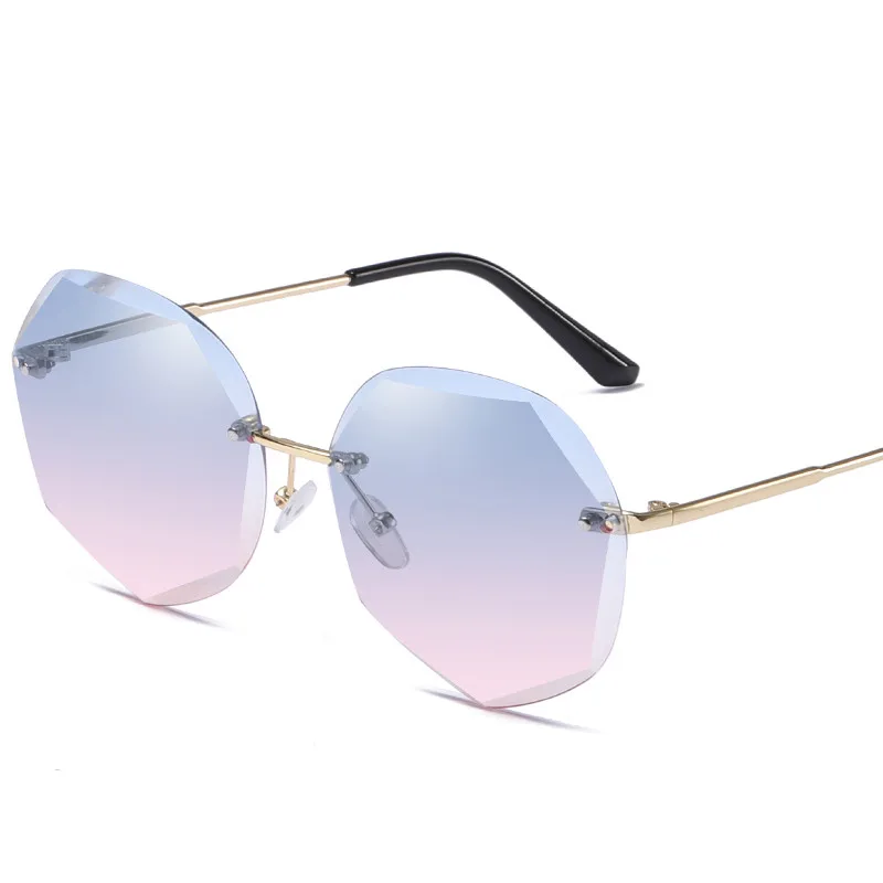 2019 винтажные розовые солнцезащитные очки без оправы Sakura женские роскошные