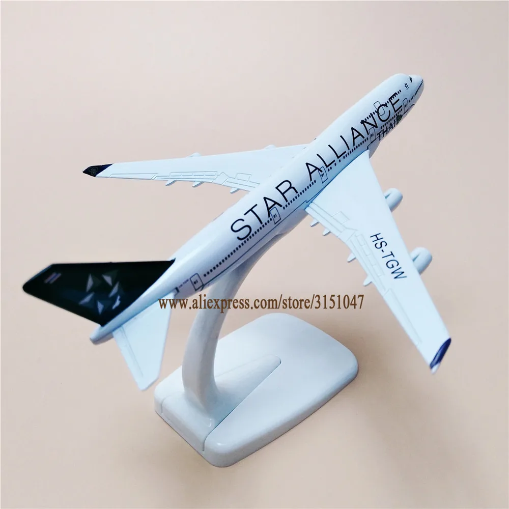 

16cm Air THAI Star Alliance B747 Boeing 747-400 Airways Airlines Metal Alloy Diecast Airplane Model Plane Aircraft Kids Toys