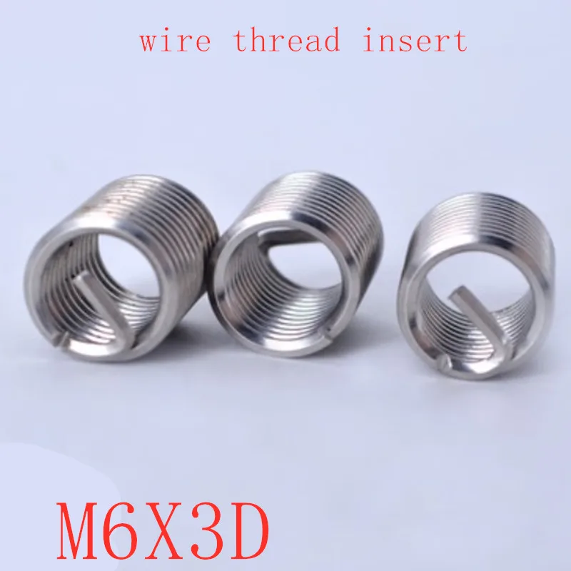 

50pcs m6x3D M6*3D stainless steel metric thread insert sus304 M6 Wire Screw Sleeve Helicoil Thread Repair Insert