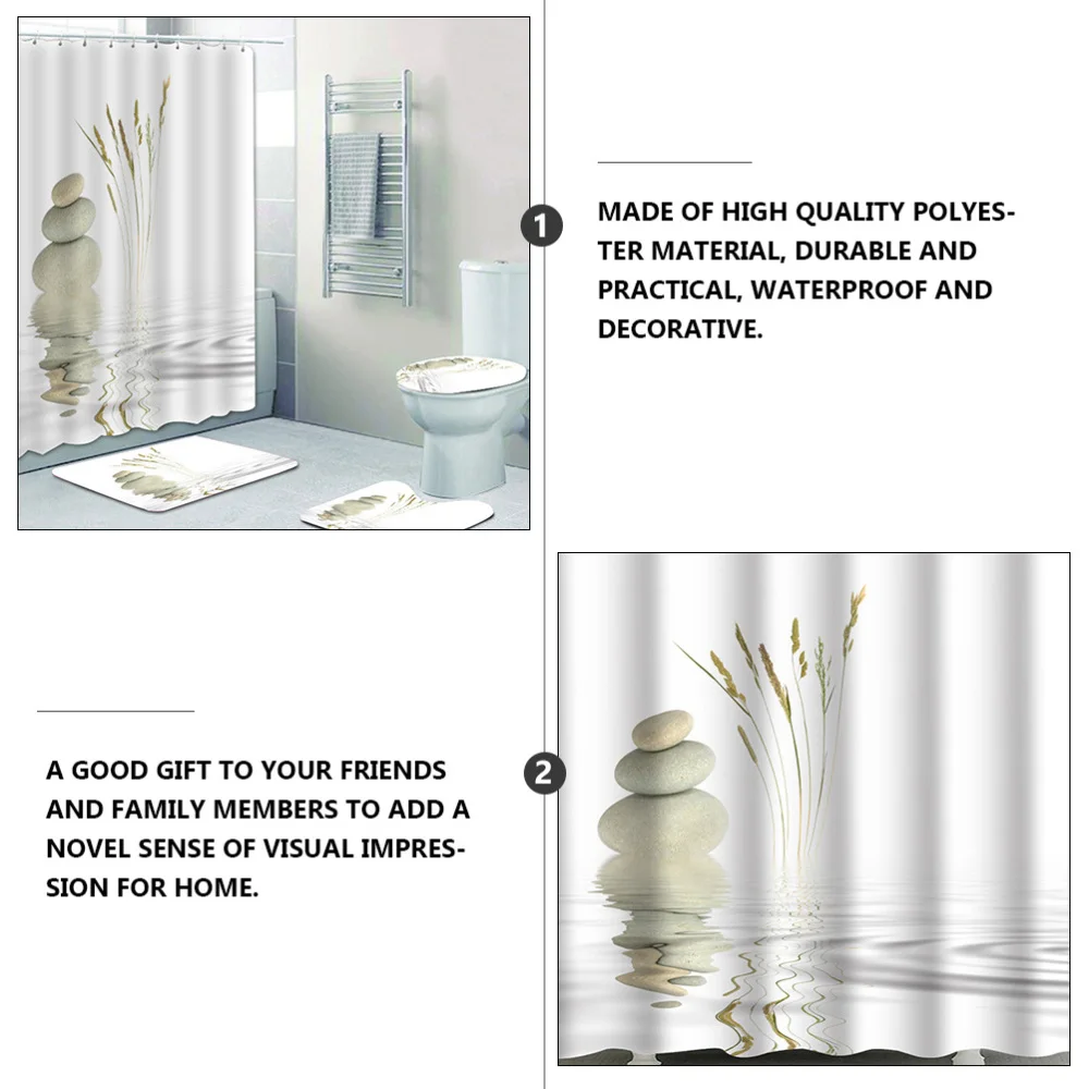 1 шт. занавески для ванной с галькой душа дома|Шторы душа| |