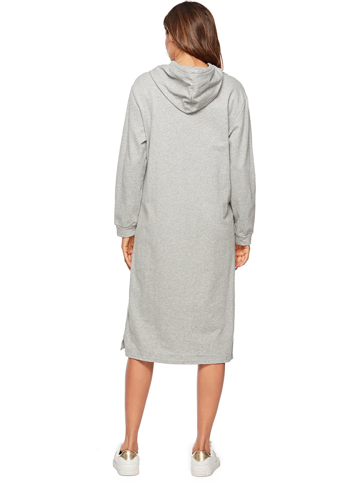 New 2019 Autumn Winter Long Hoodies Sweatshirts Women Fashion Hooded Striped Dress Pullover Top Hoodie Clothes WW18 | Женская одежда