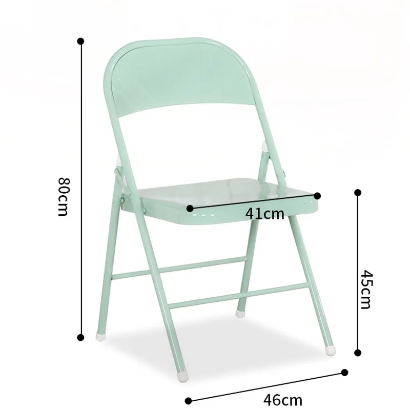 

Iron Folding Back Simple Family Dining Chair Easy To Thicken All Steel