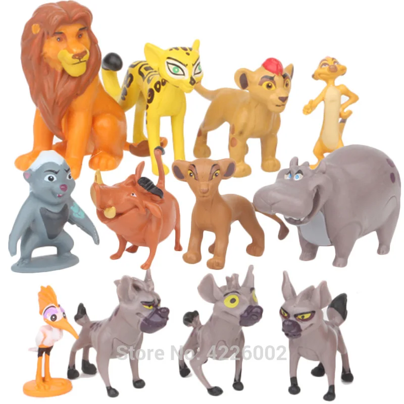 12pcs Cartoon The Lion Guard King Kion Simba PVC Action Figure Bunga Beshte Fuli Ono Figurines Doll Kids Toys Children Boys Gift