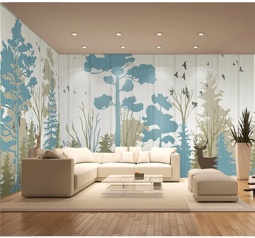 

Abstract hand-painted European-style nostalgic TV background wall mural bedroom wallpaper 8D waterproof wall covering