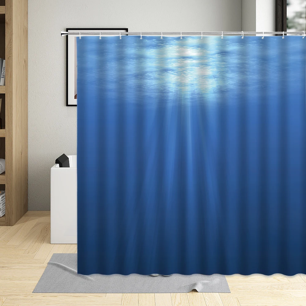 

Fantasy Underwater World Shinny Treasure Printhower Curtain Rays Of Light Underwater Through The Water Surface Bathtub Curtains