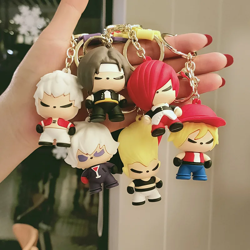 

Cartoon Anime Game Kof King Of Fighters Keychain Silicone Kyo Kusanagi Lori Yagami Benimaru Nikaido Terry Bogard Pendant KeyRing