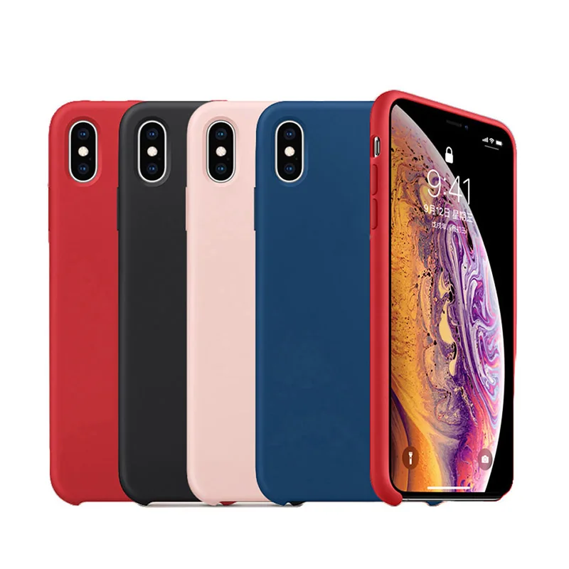 Официальный Оригинальный чехол для телефона iPhone X S R M 8 5 SE 7 Plus 6S 6 жидкий Мягкий
