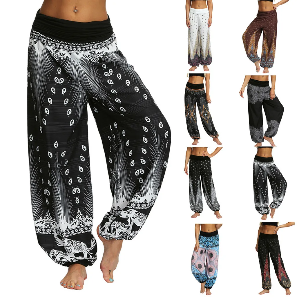 

Fashion Bohemian Loose Pant Men Women Casual Hippy Trousers Baggy Aladdin Harem Pant Freeship Yoga Pants