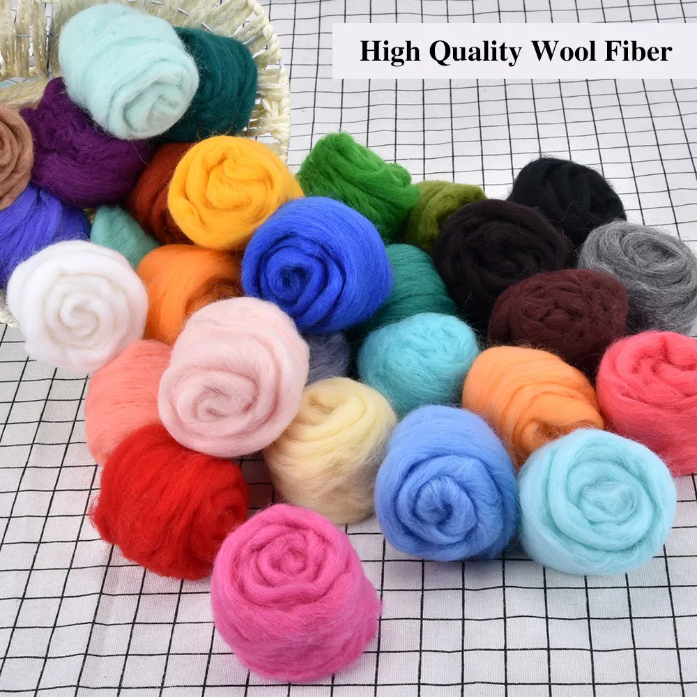 Шерстяное валяние 30 цветов волокно игловаляние Натуральная Коллекция мягкое