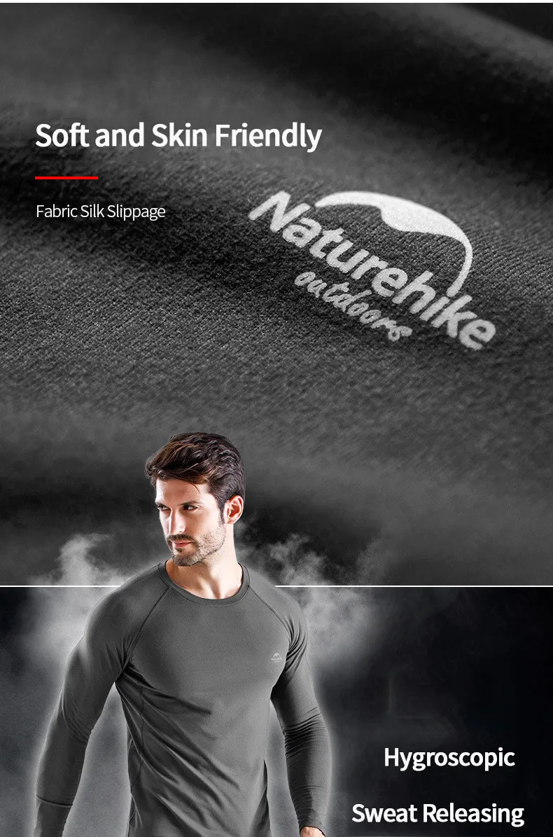 Naturehike Outdoors Functional Thermal Underwear Suit Quick Drying Autumn Pants Winter Sweat Releasing Sports Underwear