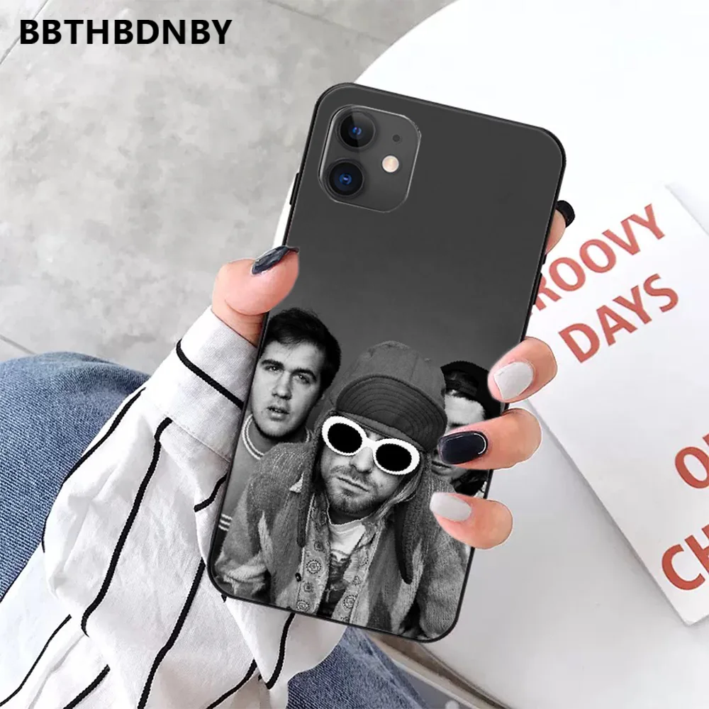 Nirvana Kurt Cobain Чехол черный мягкий чехол для телефона iPhone 5 5S SE 5C 6 6S 7 8 plus X XS XR 11 PRO MAX |