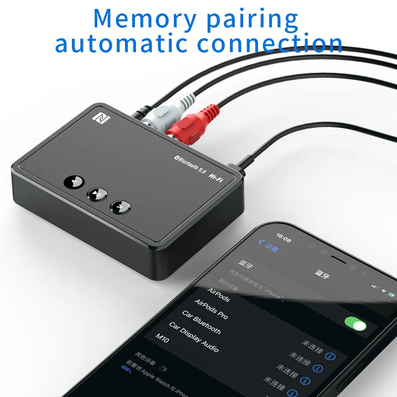 NFC Bluetooth 5 0 RCA аудио приемник 3 мм AUX разъем беспроводной адаптер с управлением