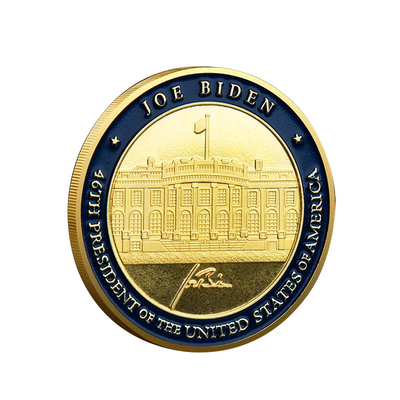 

The White House Gold Plated Souvenirs and Gift Gold Coin 46th President of United States Joe Biden Commemorative Coin