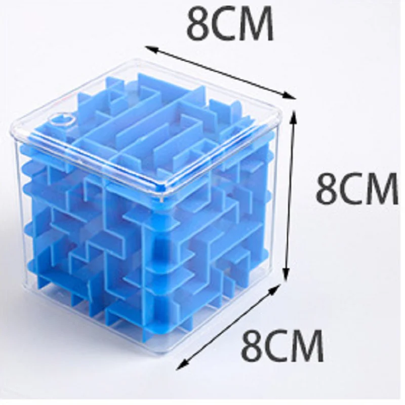 8*8*8cm 3D Transparent Maze Cube Game Six-sided Puzzle Speed Rolling Ball Develop Intelligence Board | Спорт и развлечения