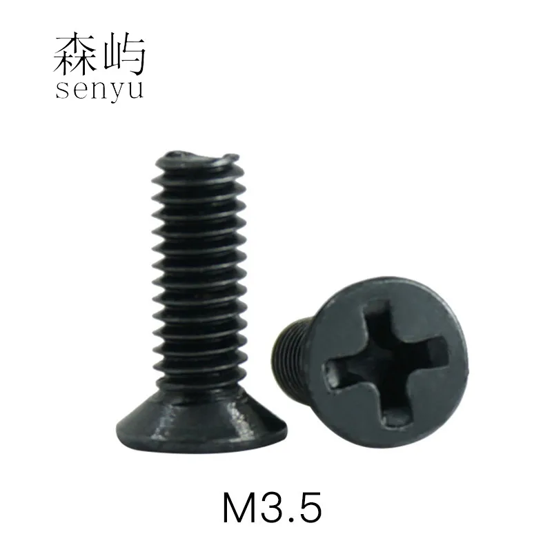 luhuichang 50pcs m3.5 KM Screw Black Phillips Cross Socket Countersunk Heasd electronic Repair Screws Accessories | Обустройство дома