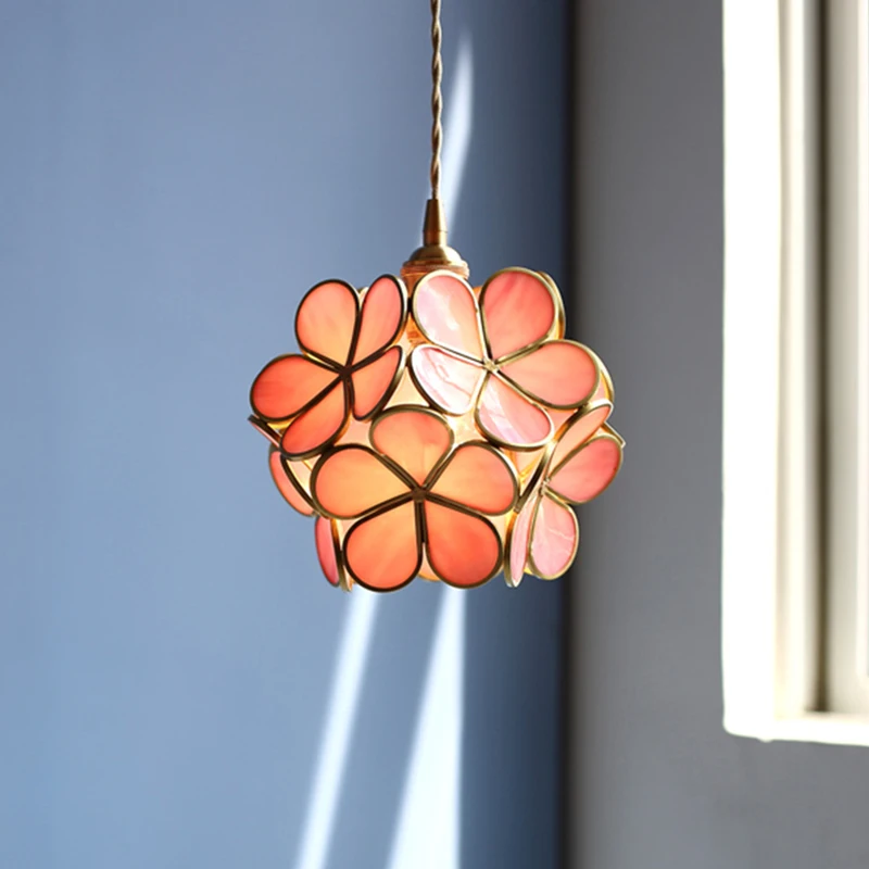 Modern glass chandelier restaurant entrance children's room petal lamp girl bedroom bedside | Лампы и освещение