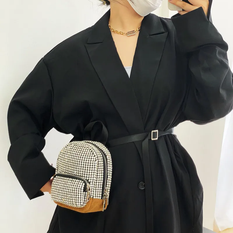 Рюкзак со стразами мини-сумка с кристаллами модная женская школьная сумка для