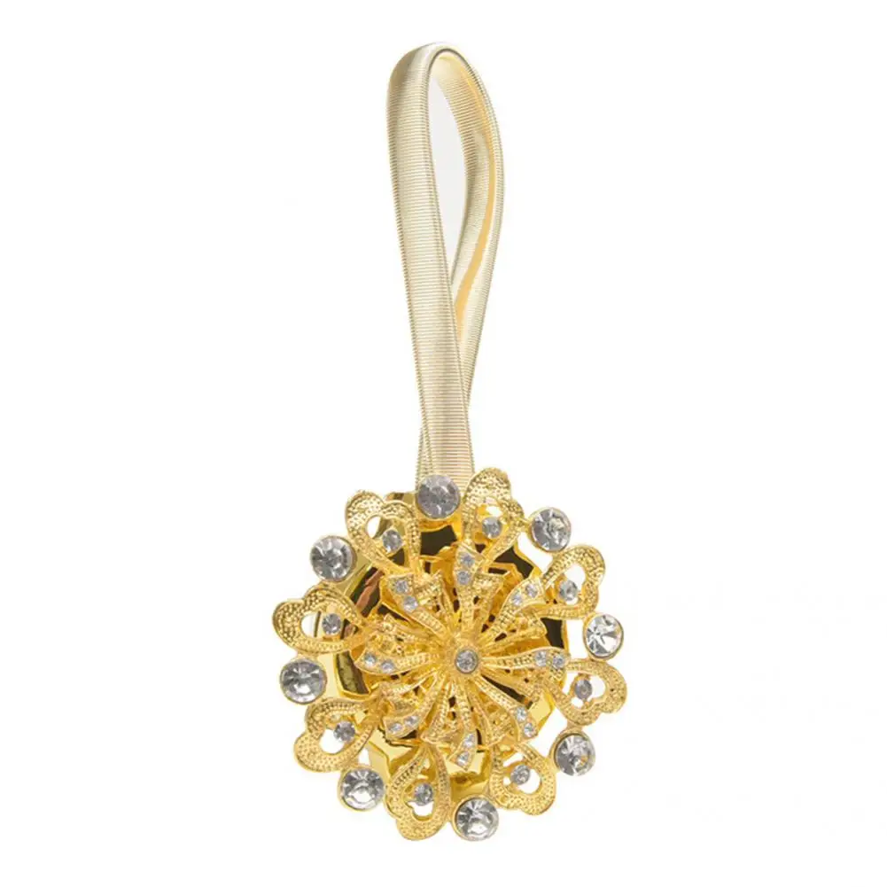 

Metal Excellent Flower Shaped Curtain Tieback Supplies Practical Curtain Holder Magnet Design for Dorm