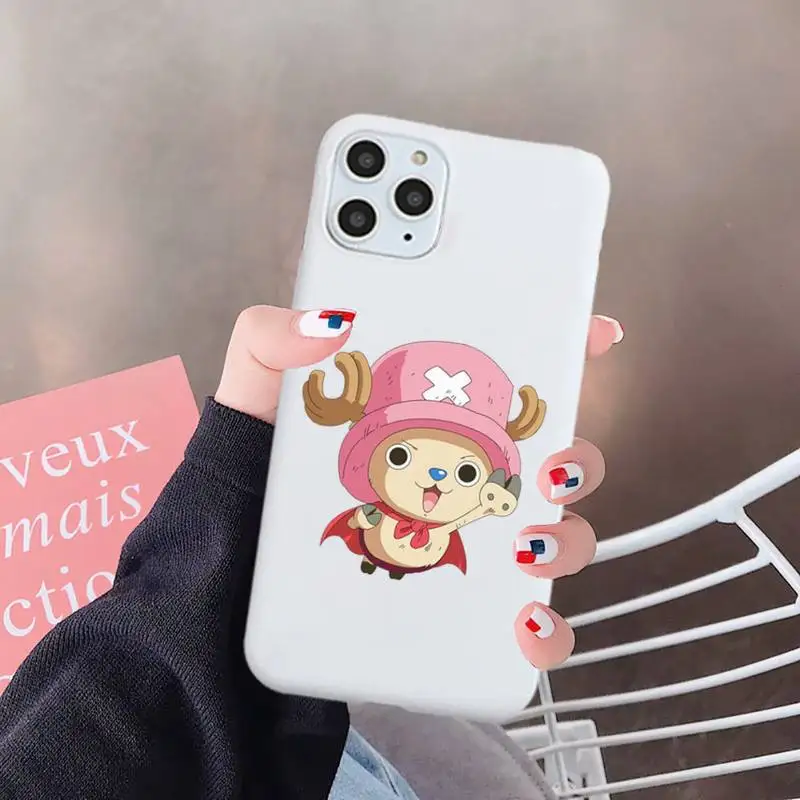 

Tony Tony Chopper One Piece Phone Case White Candy Color for iPhone 6 7 8 11 12 s mini pro X XS XR MAX Plus
