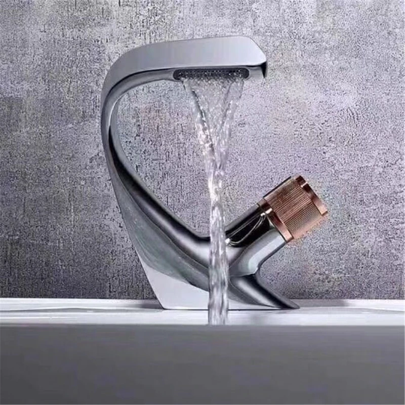 

Black Faucet Bathroom Sink Faucets Hot Cold Water Mixer Crane Deck Mounted 652A