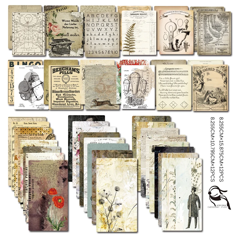 Бумага для рукоделия комплект скрапбукинга книжка 24 ностальгических рисунка |