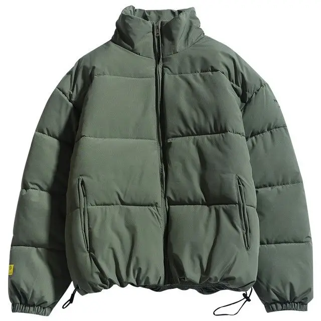 

2021 new men's plain color parka quality brand men's standing collar warm thick jacket men's fashion casual parka