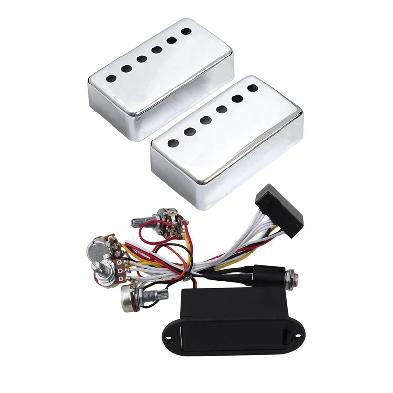 2Pcs Humbucker Neck &amp Bridge Guitar Pickup Covers Chrome 1Pcs 2 Band Active Bass Preamp Circuit Black | Спорт и развлечения