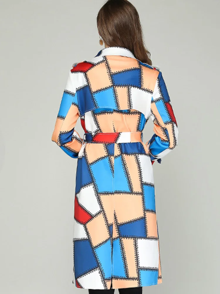 Женские плащи плащ весна осень 2020 принтом британский стиль ветровка