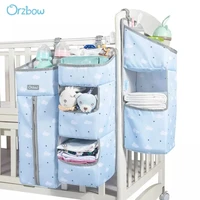 orzbow baby crib organizer storage bags newbron bed storage diaper bag caddy organizer hanging bags for infant bedding set gray
