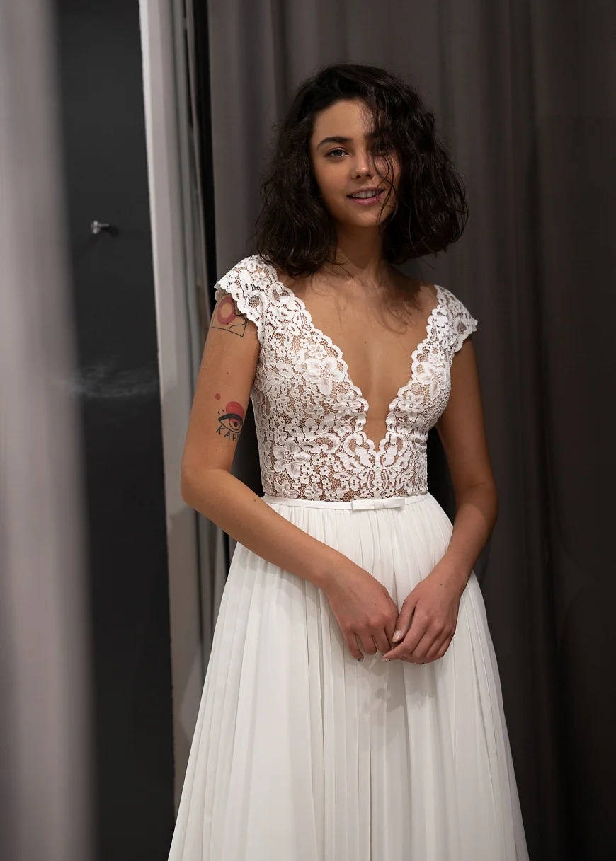 Простое свадебное платье Vestidos De Novia, кружевное, шифоновое, Пляжное, свадебные платья большого размера mariage trouwjurk