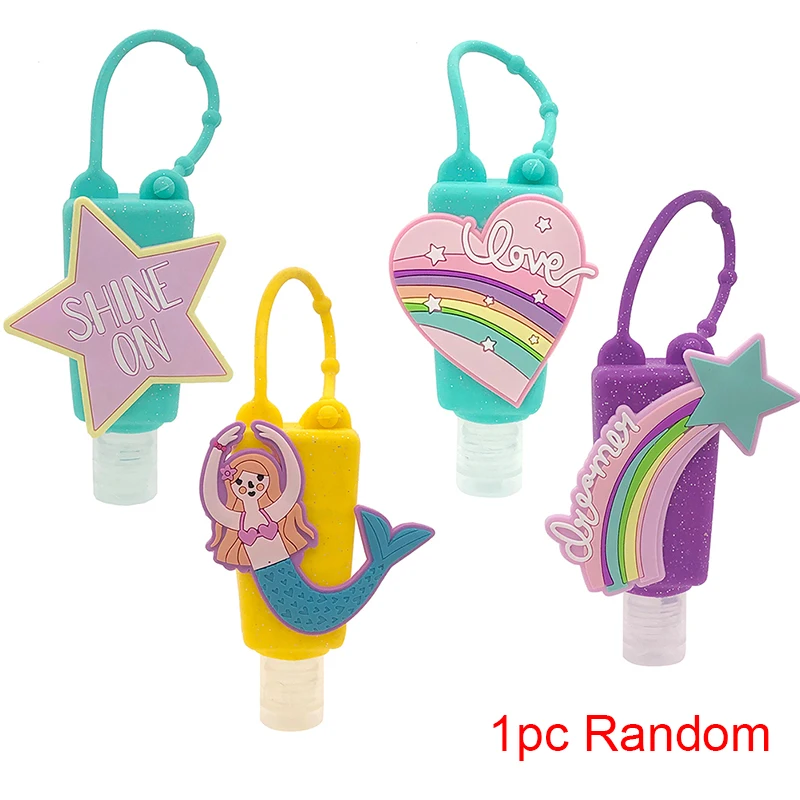 

Cute Star Mermaid Silicone Case Hand Sanitizer Shower Holder With Empty Bottle