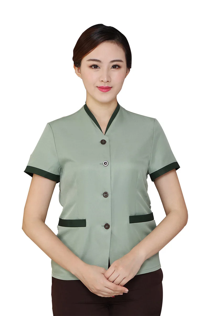 

Supply Cleaning Service Uniform Short-Sleeved plus Size V-neck Hotel Rooms Waiter Workwear Property Cleaning
