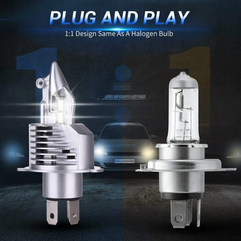 GZKAFOLEE H4 9003 HB2 светодиодный фары 12V 24V 6000K 4300K 3000K для автомобилей высокого луча