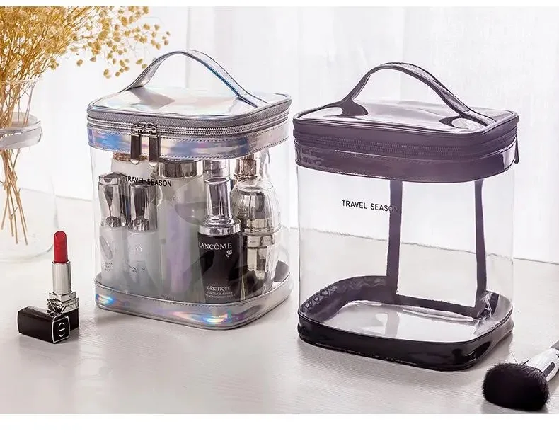 

Transparent Simple Waterproof Large Capacity Fitness Wash Travel Portable Storage Cosmetic Make Up Bag