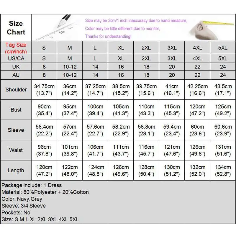 VONDA Повседневное платье сексуальное с круглым вырезом 3/4 рукав-фонарик макси
