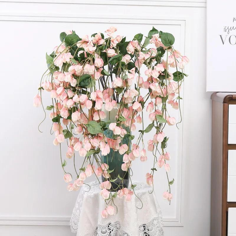 

HVAYIArtificial flower lantern flower hanging lantern fruit rattan wedding fabric exhibition home decoration fake flower mariage
