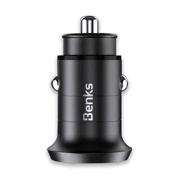 Black Benks Car Charger Dual Port PD QC 4.0 30W Type C Fast Charging Charger Quick Charge 3.0 For iphone 11 Pro Sumsung Huawei Xiaomi - Тип штекера: Black