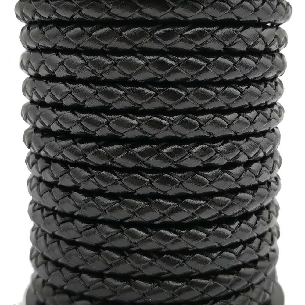 

Круглый Черный Плетеный кожаный шнур Aaazee диаметром 6 мм, для изготовления браслетов, ожерелий, ювелирных изделий своими руками