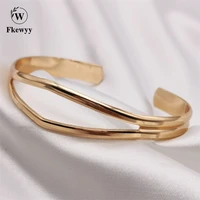 fkewy new fashion bracelets geometry designer bracelets for women gothic charm accessories gold plated jewelry snake bracele
