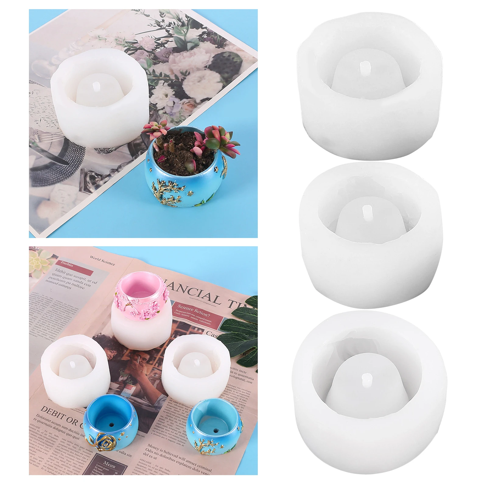 

Small Silicone Flower Pot Resin Mold Planter Ashtray Mould Craft Making
