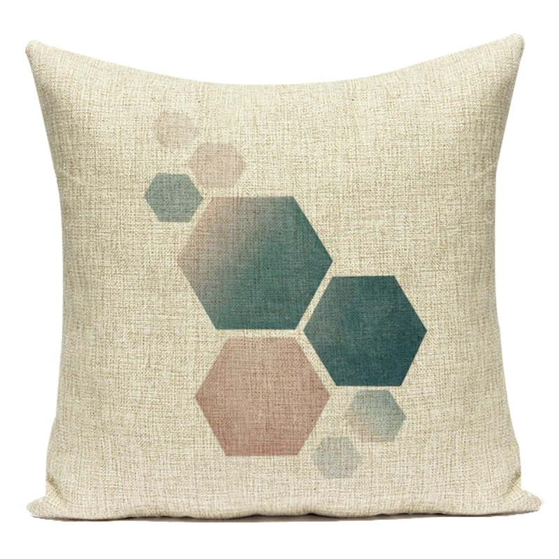 Nordic Стиль розового цвета с геометрическим узором и изображением оленя листьев