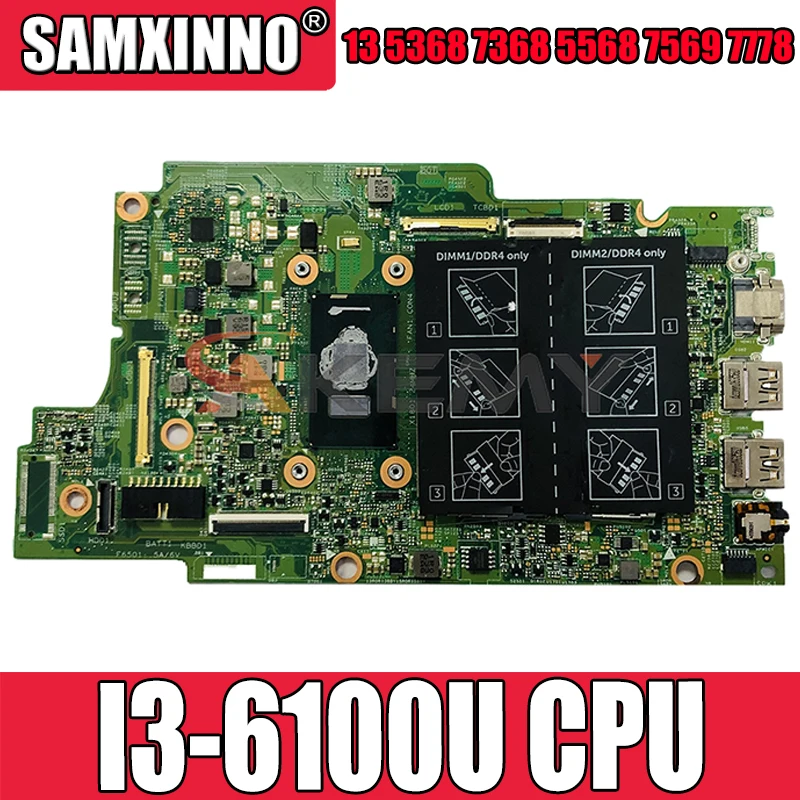 

NEW I3-6100U For Dell Inspiron 13 5368 7368 5568 7569 7778 Motherboard 15296-1 X41DX DDR4 CN-0JV40X JV40X Mainboard 100%TEST
