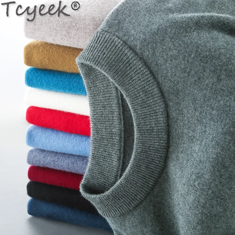 Мужской пуловер из 100% шерсти повседневный Теплый Свитер оверсайз в Корейском