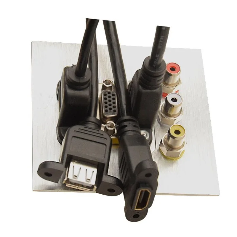 Настенная настольная панельная розетка из алюминиевого сплава мультимедийная