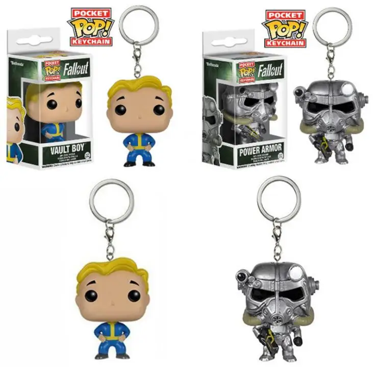 Funko POP аниме Fallout тема Pocket power Armor хранилище брелок для мальчика фигурка игрушки