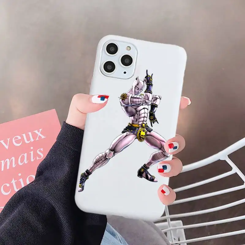 

JOJOS BIZARRE anime cartoon luxury protective Phone Case shell Candy Color for iPhone 6 7 8 11 12 s mini pro X XS XR MAX Plus