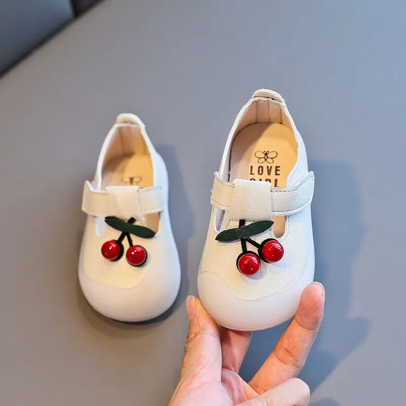 Детская обувь вишневого цвета новая модная корейская детская из искусственной