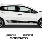 Автомобильная боковая наклейка для KIA CADENZA Ceed FORTE K9 OPTIMA PICANTO RIO SORENTO SOUL, 2 шт., автомобильные аксессуары, виниловая пленка, наклейка